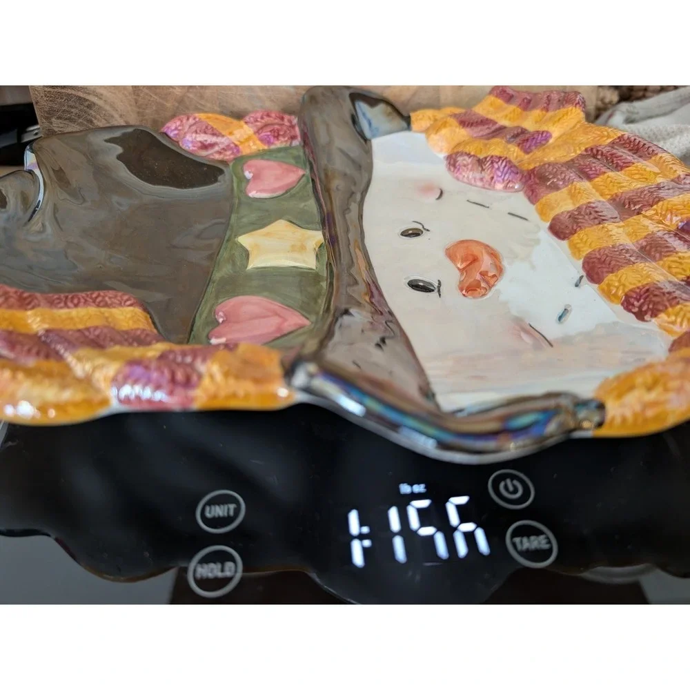 Snowman‎ Iridescent Plate/ Candy Dish